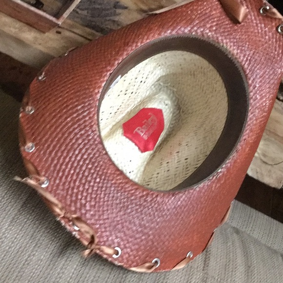 Bailey u roll it Upcycled straw cowboy hat Coachella festival boho cowgirl - Picture 6 of 6